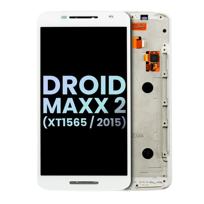 LCD Display mit Rahmen für Droid Maxx 2 (XT1565/ 2015) (Original) (Weiß)