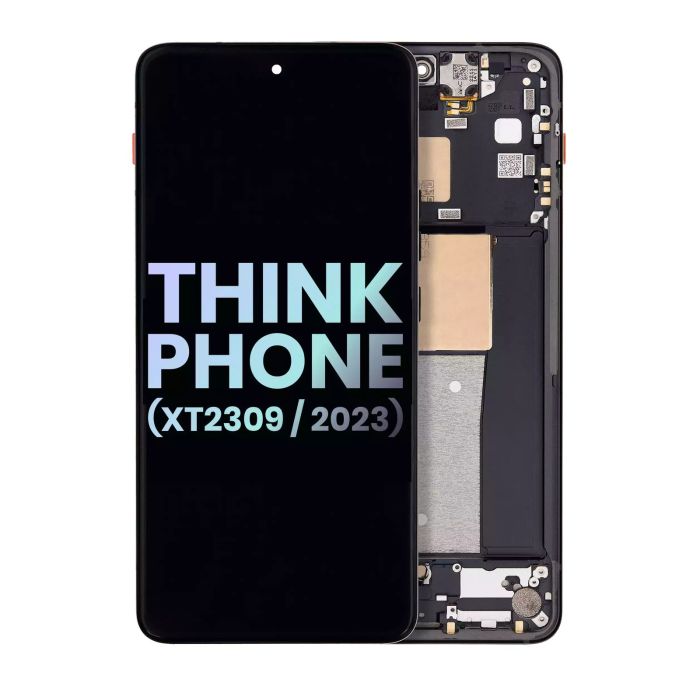 OLED Display mit Rahmen für ThinkPhone (XT2309/ 2023) (Original) (Carbon Black)
