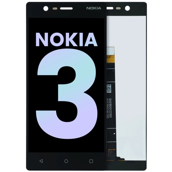 LCD Display Einheit ohne Rahmen für Nokia 3 (Original) (Schwarz)