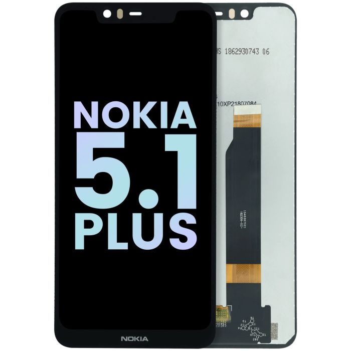 LCD Display Einheit ohne Rahmen für Nokia 5.1 Plus (Original) (Schwarz)