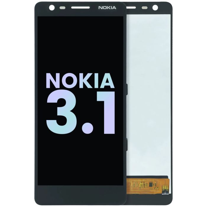 LCD Display Einheit ohne Rahmen für Nokia 3.1 (Original) (Schwarz)