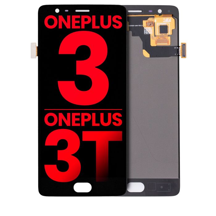 OLED Display ohne Rahmen für OnePlus 3/ OnePlus 3T (Schwarz) (Aftermarket Plus)