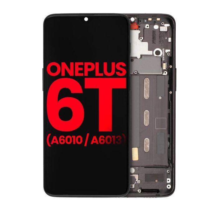 OLED Display mit Rahmen für OnePlus 6T (A6010/ A6013) (Midnight Black)