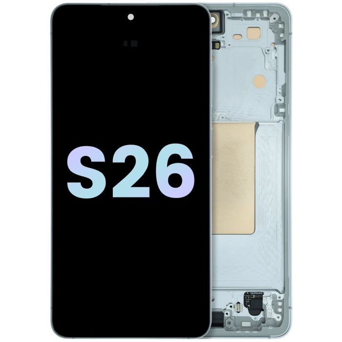 OLED Display Einheit mit Rahmen für Samsung Galaxy S26 5G (Service Pack) (Weiß)