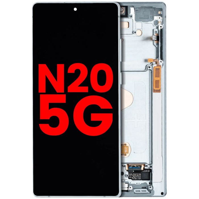OLED Display mit Rahmen für Galaxy Note 20 5G (Aftermarket Plus) (Mystic Green)