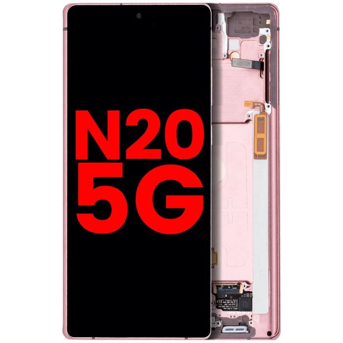 OLED Display mit Rahmen für Galaxy Note 20 5G (Aftermarket Plus) (Mystic Bronze)