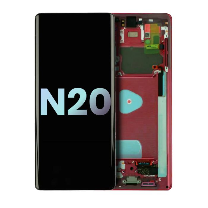 OLED Display mit Rahmen für Galaxy Note 20 5G (Service Pack) (Rot)