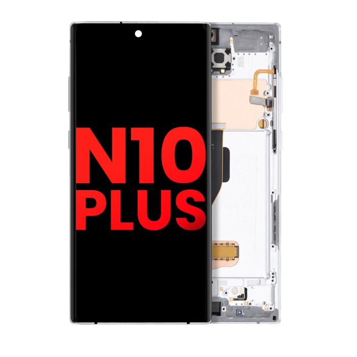 OLED Display mit Rahmen für Galaxy Note 10 Plus/ 5G (Aura White)