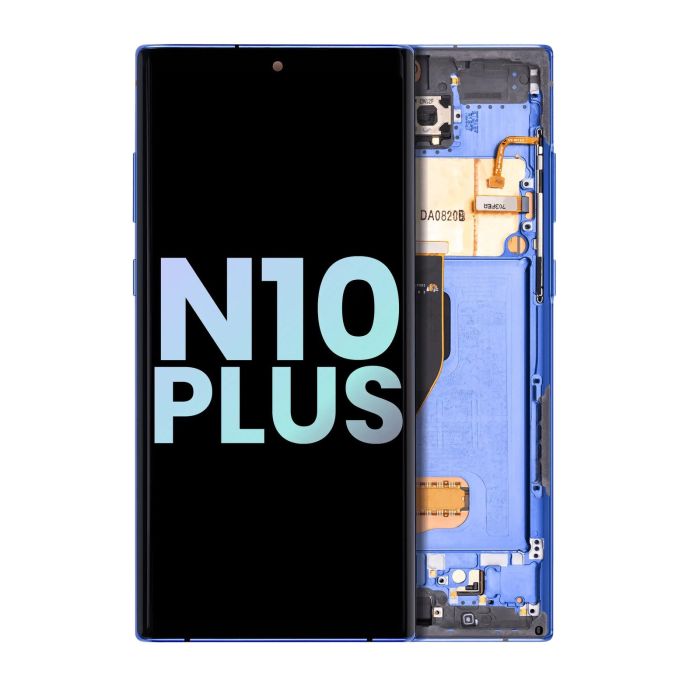 OLED Display mit Rahmen für Galaxy Note 10 Plus/ 5G (Service Pack) (Aura Blue)