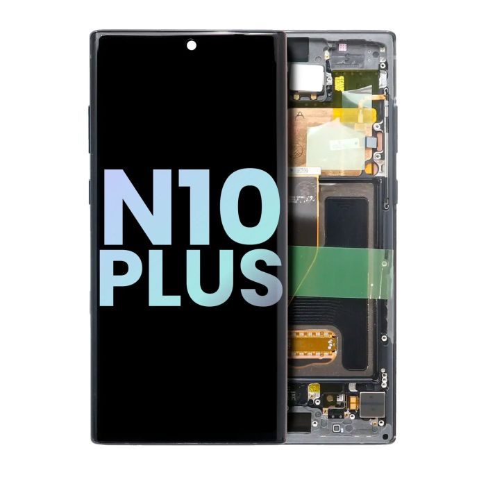 OLED Display mit Rahmen für Galaxy Note 10 Plus/ 5G (Service Pack) (Aura Black)