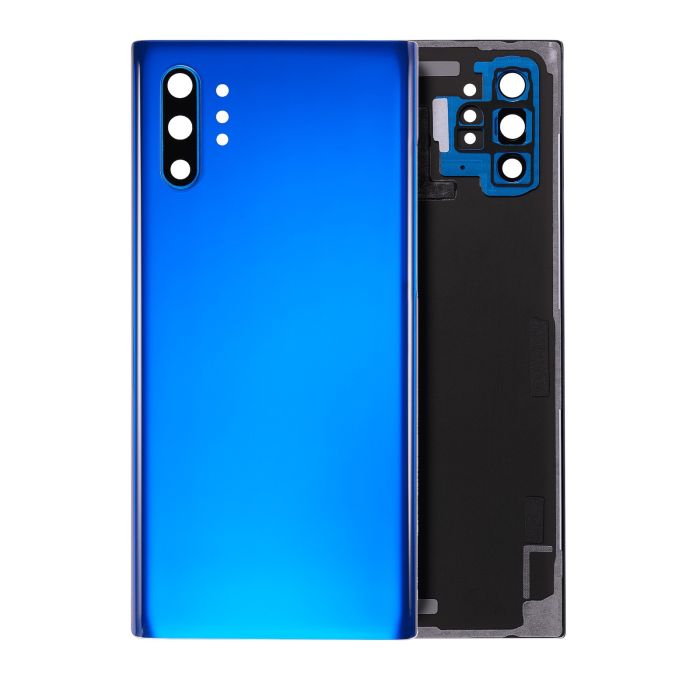 Rückglas mit Kameralinse für Galaxy Note 10 Plus/ 5G (ohne Logo) (Aura Blue)