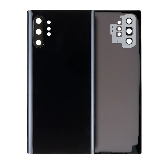 Rückglas mit Kameralinse für Galaxy Note 10 Plus/ 5G (ohne Logo) (Aura Black)