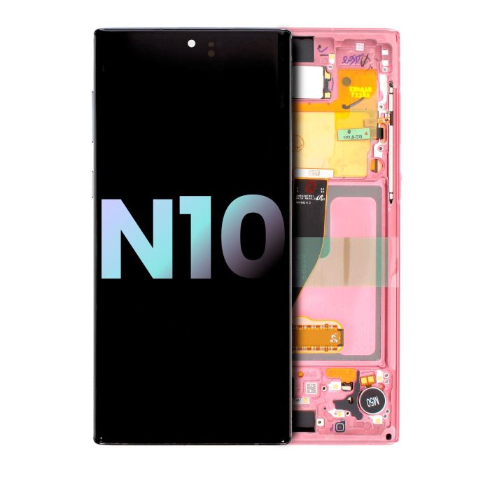 OLED Display mit Rahmen für Galaxy Note 10 (Service Pack) (Aura Pink)