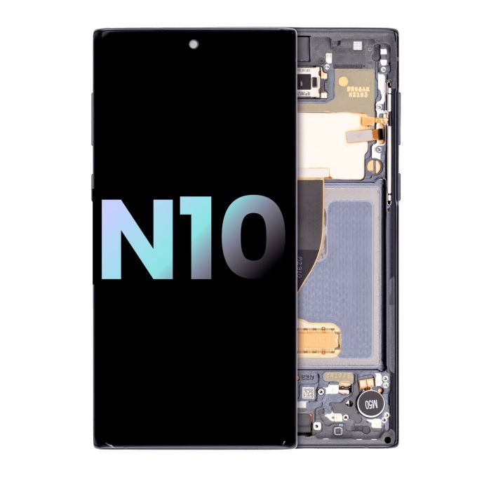 OLED Display mit Rahmen für Galaxy Note 10 (Service Pack) (Aura Black)