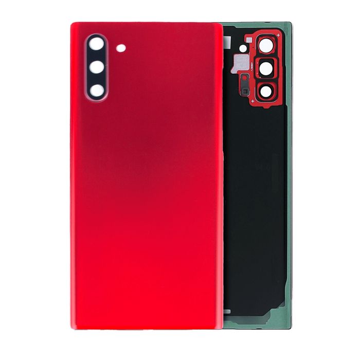 Rückglas mit Kameralinse für Galaxy Note 10 (ohne Logo) (Aura Red)