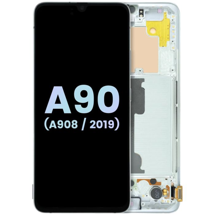 OLED Display mit Rahmen für Galaxy A90 5G (A908/ 2019) (Service Pack) (Weiß)