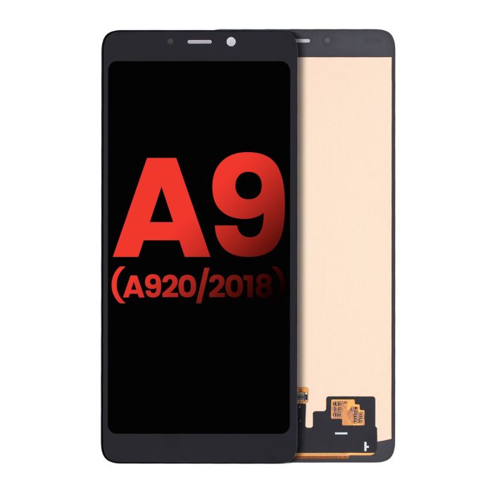 OLED Display ohne Rahmen für Galaxy A9 (A920/ 2018) (Aftermarket Plus) (Schwarz)