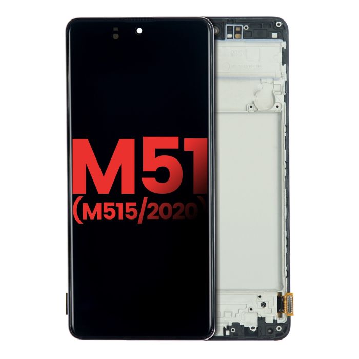 OLED Display mit Rahmen für Galaxy M51 (M515/ 2020) (Celestial Black)