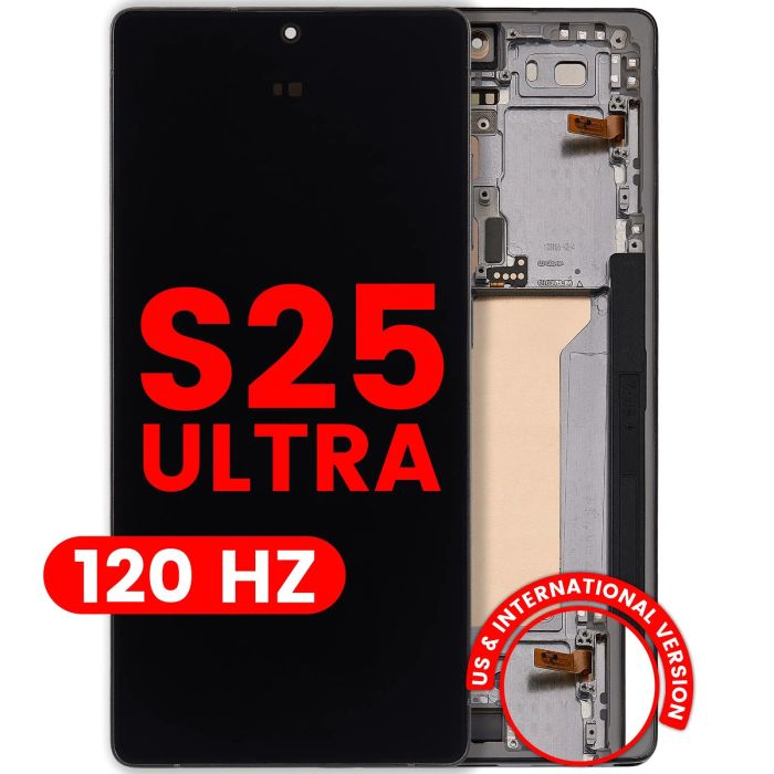 OLED Display mit Rahmen für Galaxy S25 Ultra 5G (Aftermarket Plus) (120Hz)
