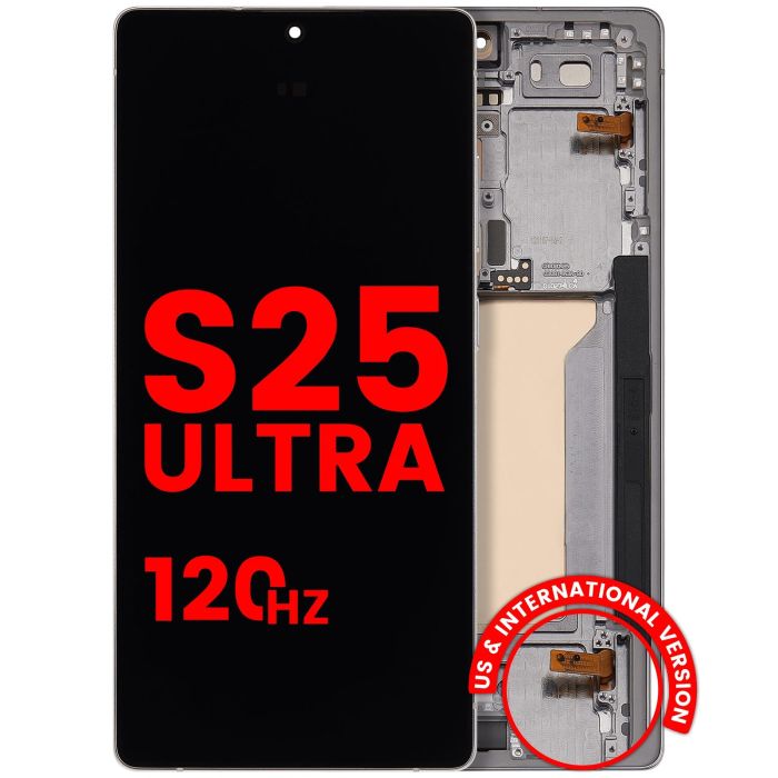 OLED Display mit Rahmen für Galaxy S25 Ultra 5G (Aftermarket Pro) (120Hz)