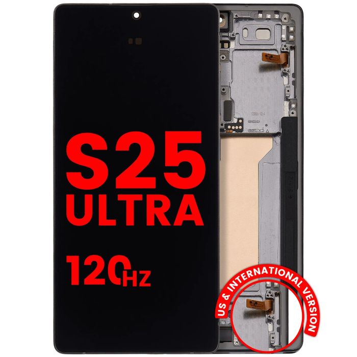 OLED Display mit Rahmen für Galaxy S25 Ultra 5G (120Hz) (Titanium Jet Black)