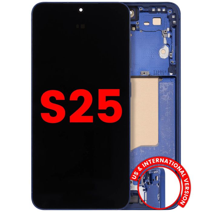 OLED Display mit Rahmen für Galaxy S25 5G (US & International) (Navy)