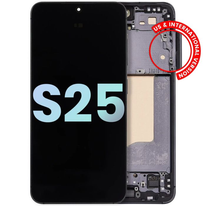 OLED Display mit Rahmen für Galaxy S25 5G (Service Pack) (Blue Black)