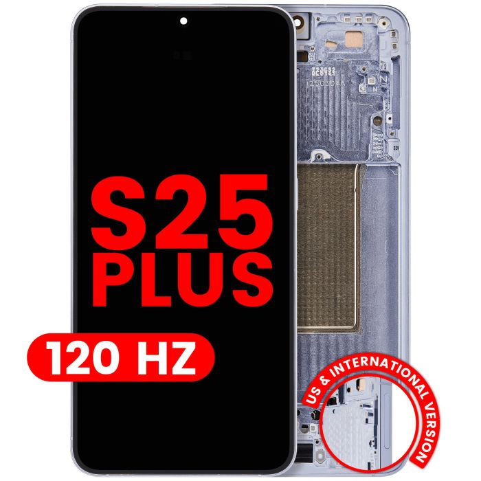OLED Display mit Rahmen für Galaxy S25 Plus 5G (Aftermarket Plus) (120Hz)