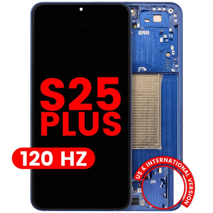 OLED Display mit Rahmen für Galaxy S25 Plus 5G (Aftermarket Plus) (120Hz) (Navy)
