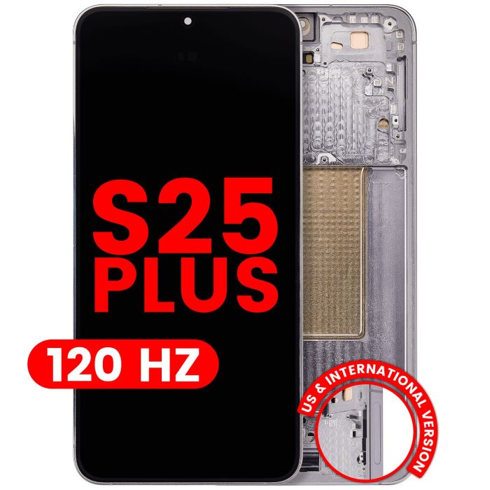 OLED Display mit Rahmen für Galaxy S25 Plus 5G (120Hz) (Silver Shadow)