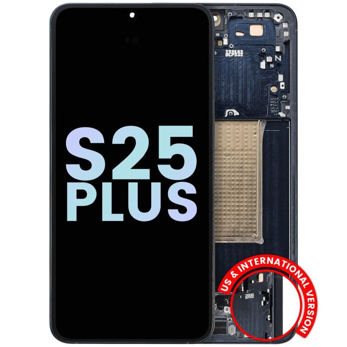 OLED Display mit Rahmen für Galaxy S25 Plus 5G (Service Pack) (Blue Black)