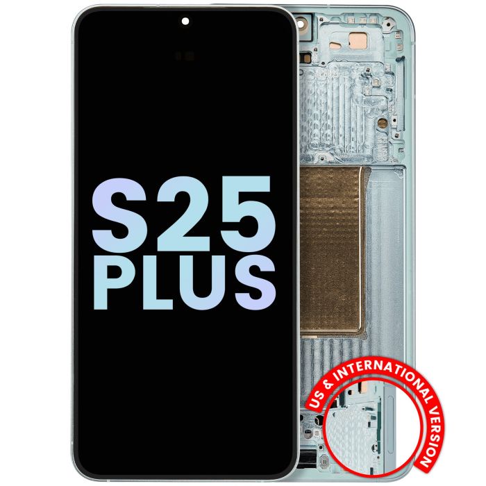 OLED Display mit Rahmen für Galaxy S25 Plus 5G (Service Pack) (Mint)