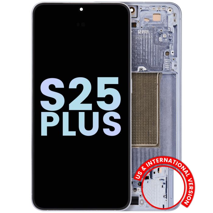 OLED Display mit Rahmen für Galaxy S25 Plus 5G (Service Pack) (Icy Blue)