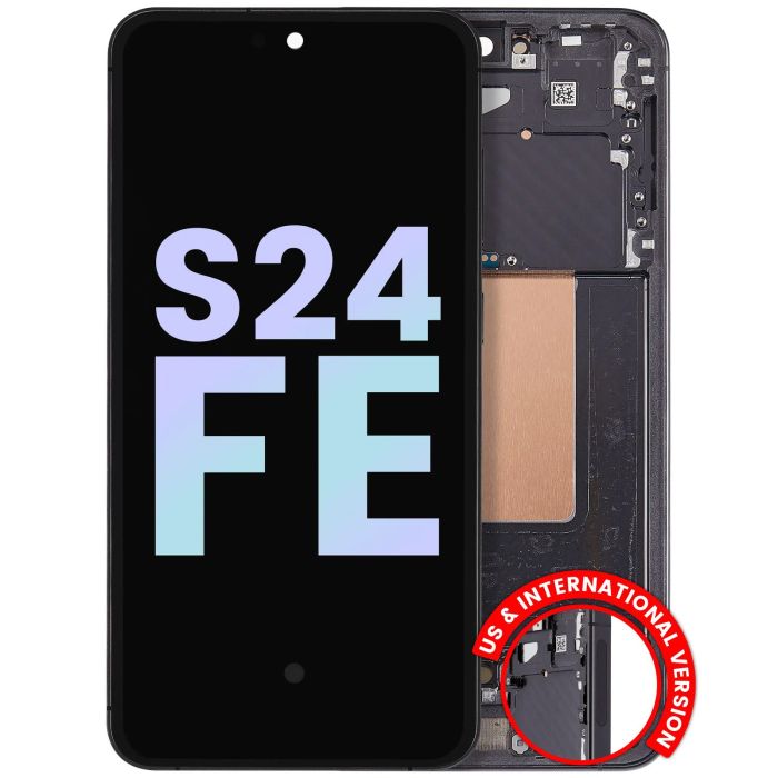 OLED Display mit Rahmen für Galaxy S24 FE 5G (Service Pack) (Graphit)