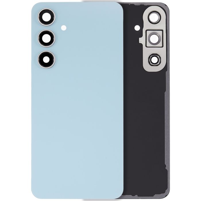 Rückglas mit Kameralinse für Galaxy S24 FE (ohne Logo) (Aftermarket Plus) (Blau)
