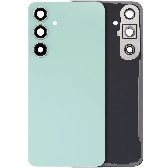 Rückglas mit Kameralinse für Galaxy S24 FE (ohne Logo) (Aftermarket Plus) (Mint)