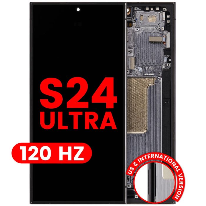 OLED Display mit Rahmen für Galaxy S24 Ultra (Aftermarket Pro) (120Hz)