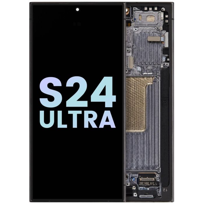 OLED Display mit Rahmen für Galaxy S24 Ultra (Service Pack) (Titanium Black)