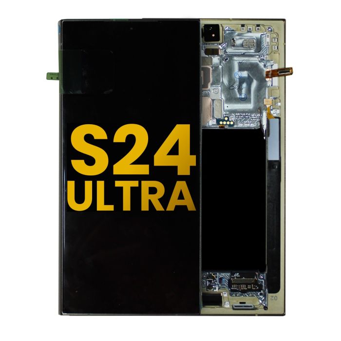 OLED Display mit Rahmen für Galaxy S24 Ultra (Assembled) (Titanium Yellow)