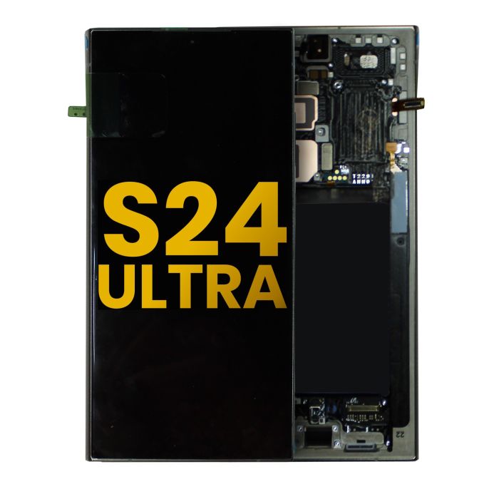 OLED Display mit Rahmen für Galaxy S24 Ultra (Assembled) (Titanium Gray)