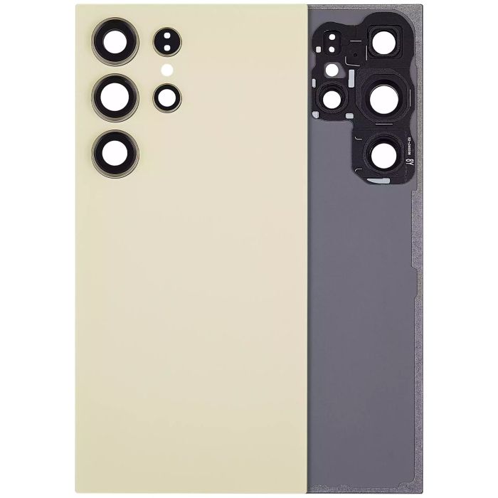 Rückglas mit Kameralinse für Galaxy S24 Ultra 5G (ohne Logo) (Titanium Yellow)