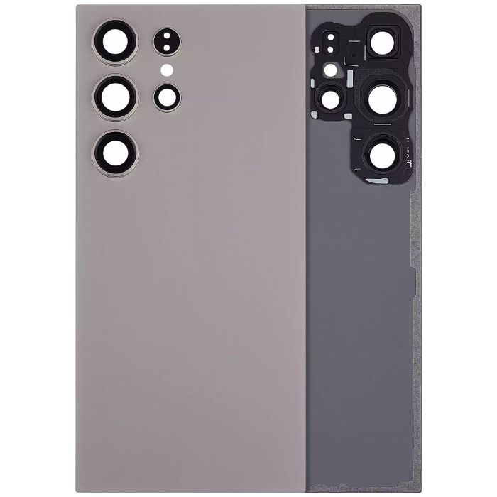 Rückglas mit Kameralinse für Galaxy S24 Ultra 5G (ohne Logo) (Titanium Gray)
