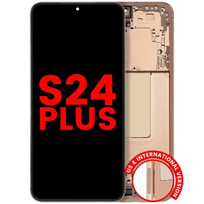 OLED Display mit Rahmen für Galaxy S24 Plus 5G (Sandstone Orange)