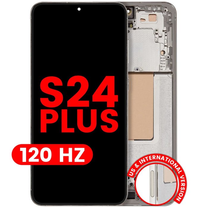 OLED Display mit Rahmen für Galaxy S24 Plus 5G (Aftermarket Plus) (120Hz)