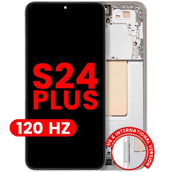OLED Display mit Rahmen für Galaxy S24 Plus 5G (120Hz) (Marble Grey)