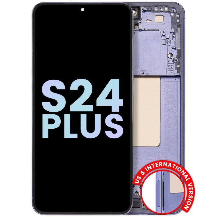 OLED Display mit Rahmen für Galaxy S24 Plus 5G (Service Pack) (Cobalt Violet)