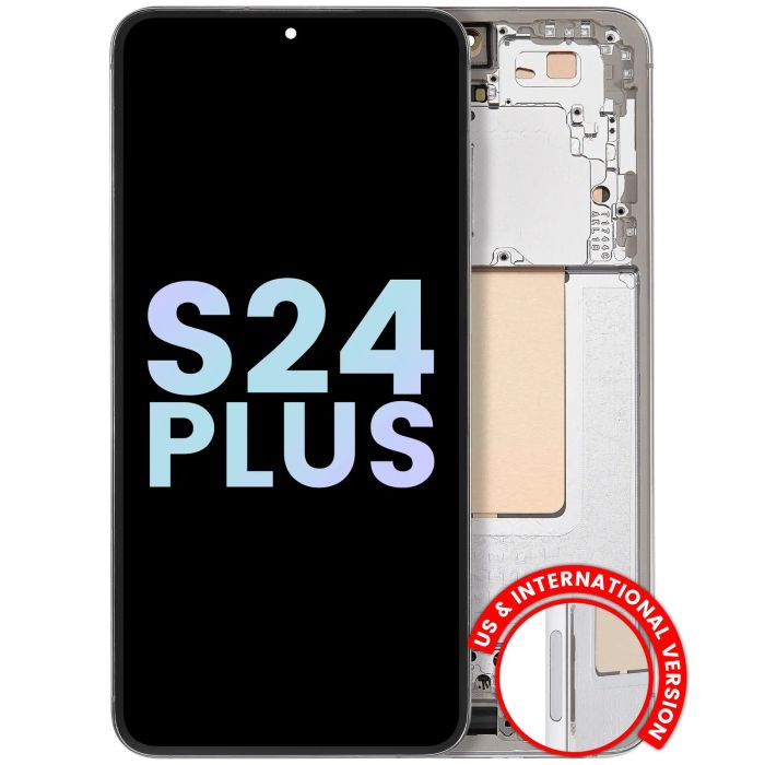 OLED Display mit Rahmen für Galaxy S24 Plus 5G (Service Pack) (Marble Grey)