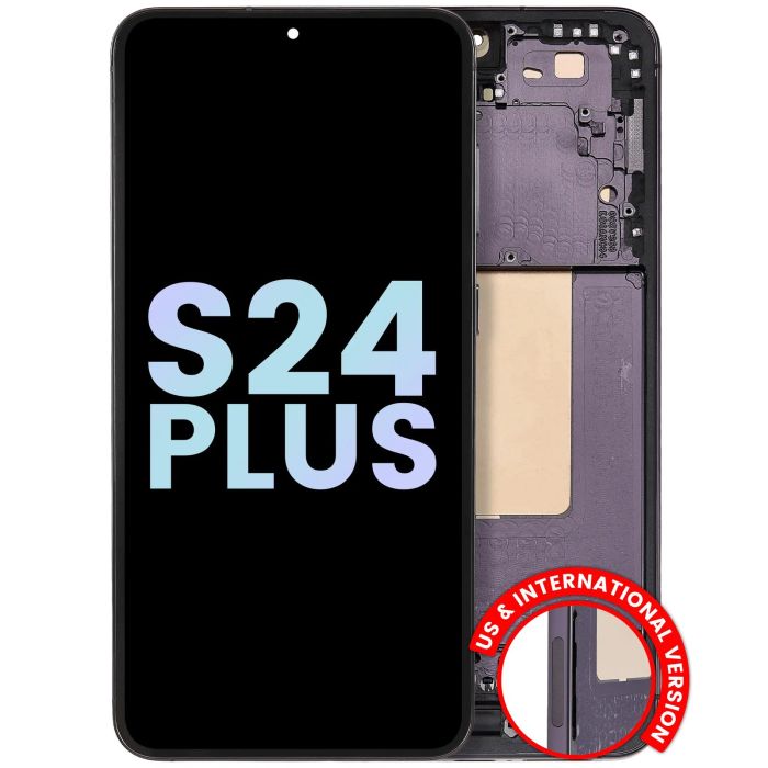 OLED Display mit Rahmen für Galaxy S24 Plus 5G (Service Pack) (Onyx Black)