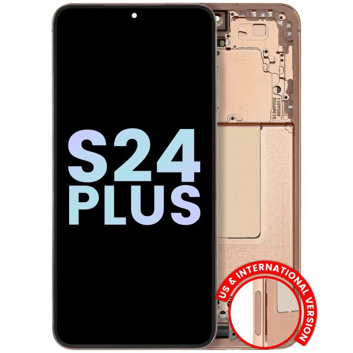 OLED Display mit Rahmen für Galaxy S24 Plus 5G (Service Pack) (Sandstone Orange)