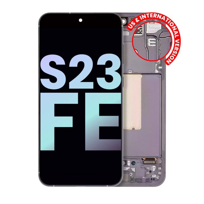 OLED Display mit Rahmen für Galaxy S23 FE 5G (Service Pack) (Graphit)